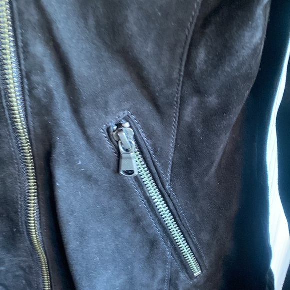 Bod & Christensen NWT PHOEBE Lined Black Goat Suede Zip Close Jacket size medium - Picture 6 of 12